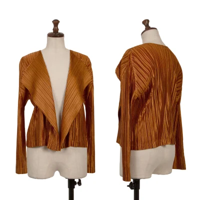 PLEATS PLEASE Shiny Pleated Buttonless Cardigan