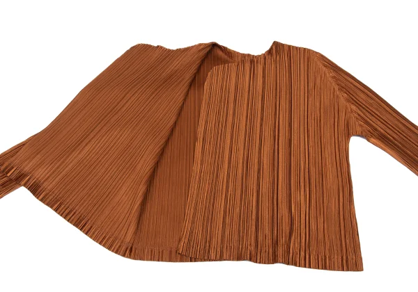 PLEATS PLEASE Shiny Pleated Buttonless Cardigan K-167328_008