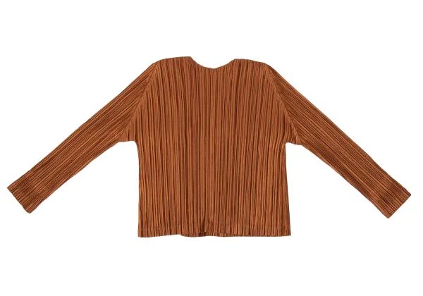 PLEATS PLEASE Shiny Pleated Buttonless Cardigan K-167328_010