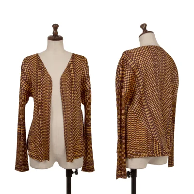 PLEATS PLEASE Geometric Printed Buttonless Cardigan
