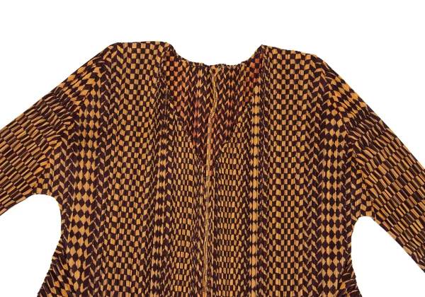 PLEATS PLEASE Geometric Printed Buttonless Cardigan K-167329_003