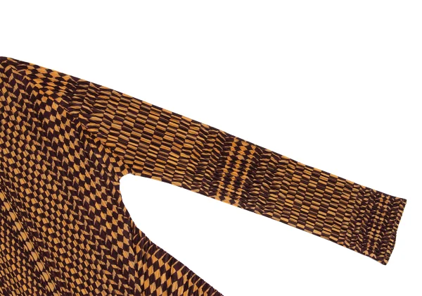 PLEATS PLEASE Geometric Printed Buttonless Cardigan K-167329_005