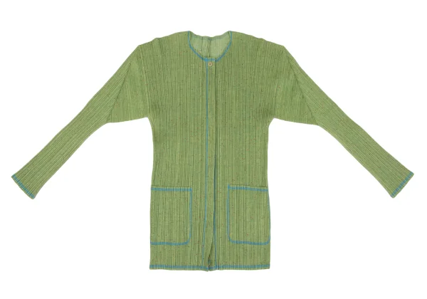 PLEATS PLEASE Fabric Print Fly Front Cardigan K-167331_002