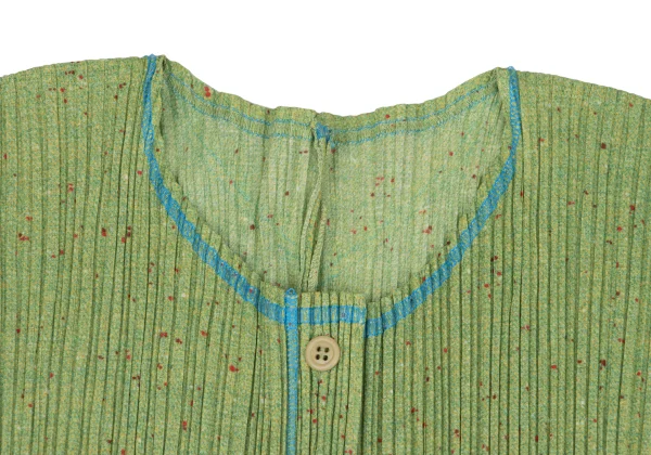 PLEATS PLEASE Fabric Print Fly Front Cardigan K-167331_004