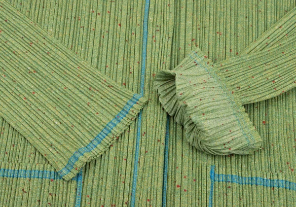 PLEATS PLEASE Fabric Print Fly Front Cardigan K-167331_007