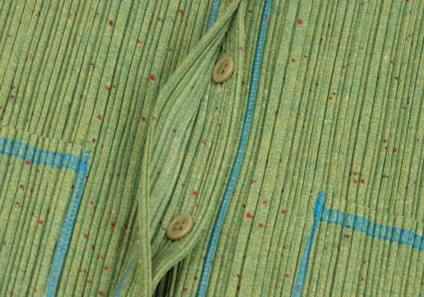 PLEATS PLEASE Fabric Print Fly Front Cardigan K-167331_010