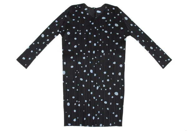 PLEATS PLEASE Dot Printed Buttonless Long Cardigan K-167332_002