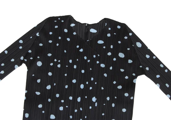 PLEATS PLEASE Dot Printed Buttonless Long Cardigan K-167332_003