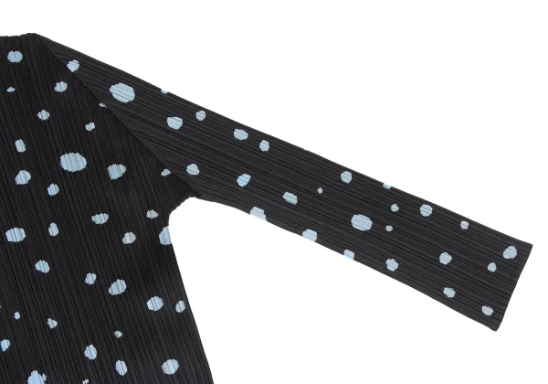 PLEATS PLEASE Dot Printed Buttonless Long Cardigan K-167332_005