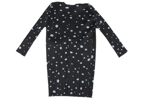 PLEATS PLEASE Dot Printed Buttonless Long Cardigan K-167332_010