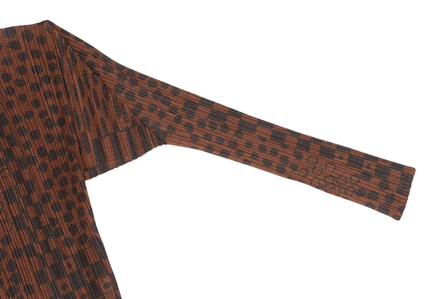 PLEATS PLEASE Dot Check Printed Halter Neck Long Cardigan K-167333_006