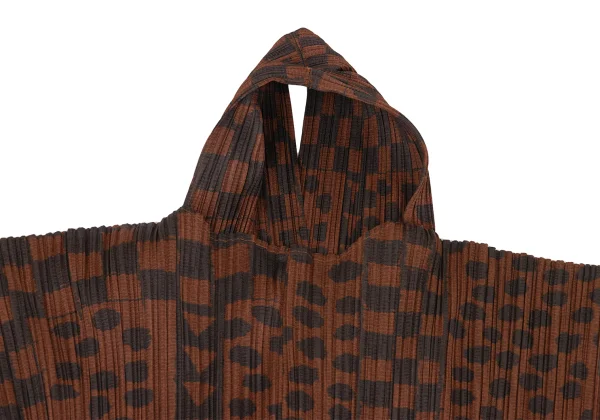 PLEATS PLEASE Dot Check Printed Halter Neck Long Cardigan K-167333_011