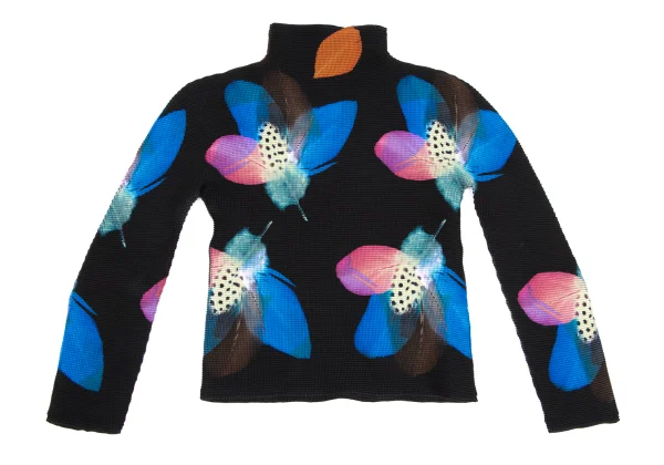 ISSEY MIYAKE me Feather Print Stretch Pleats Top K-167341_002