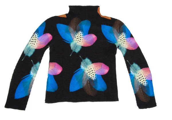 ISSEY MIYAKE me Feather Print Stretch Pleats Top K-167341_007