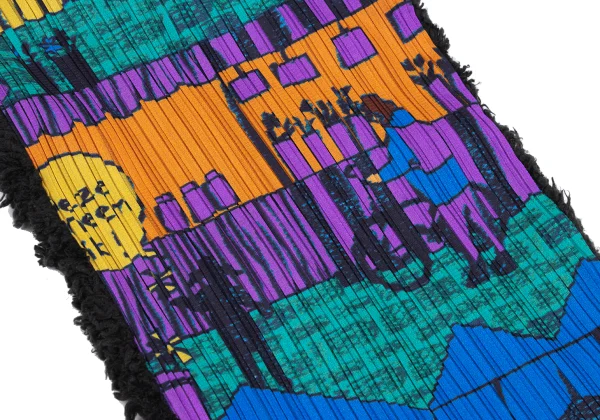 Unbranded Marche Print Boa Lined Stole K-167344_004