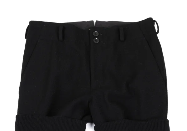 Y's Wool Rib Knit Layered Pants K-167357_002