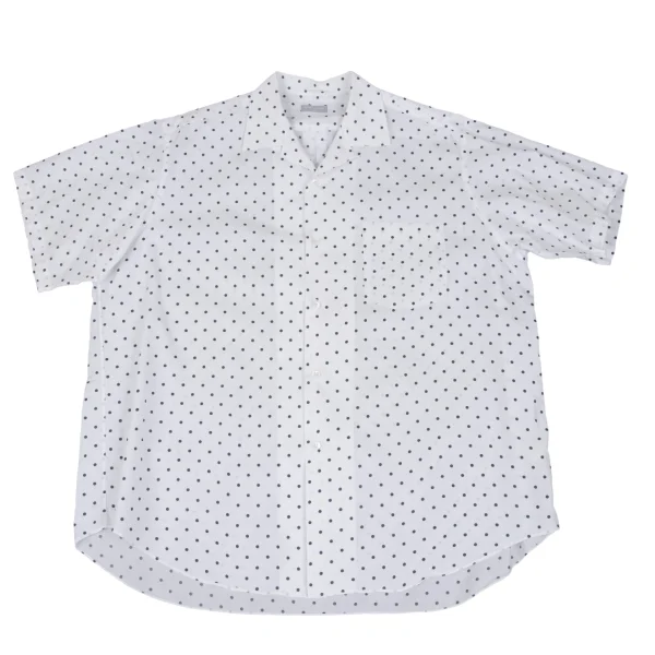 COMME des GARCONS HOMME Dot Open Collar Short Sleeve Shirt White,Navy S-M K-167364_001