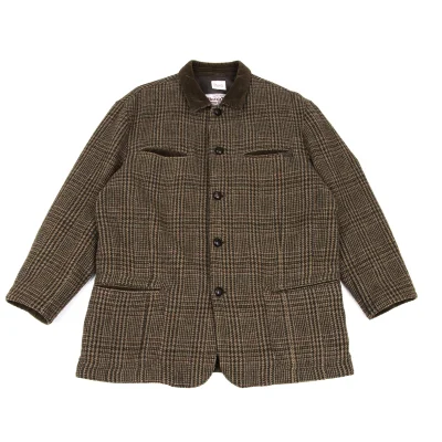 Papas Harris Tweed Corduroy Switching Check Jacket