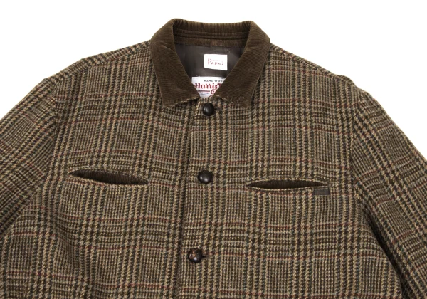 Papas Harris Tweed Corduroy Switching Check Jacket K-167365_002