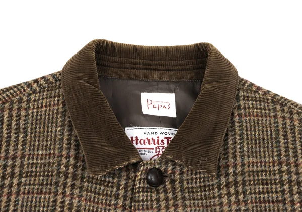 Papas Harris Tweed Corduroy Switching Check Jacket K-167365_003