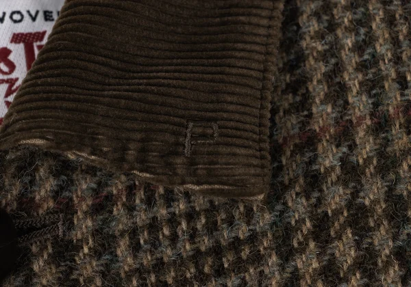 Papas Harris Tweed Corduroy Switching Check Jacket K-167365_005
