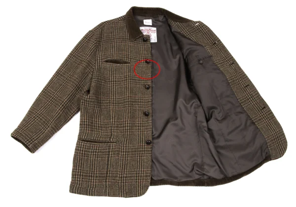 Papas Harris Tweed Corduroy Switching Check Jacket K-167365_014