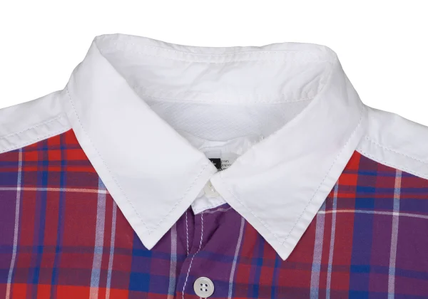 GANRYU Check Mesh Switching Long Sleeve Shirt K-167367_003