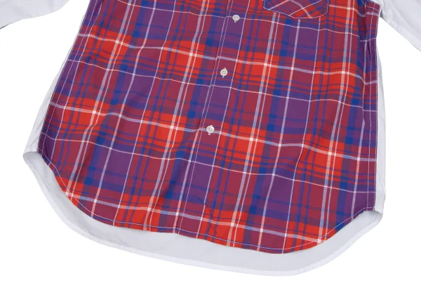 GANRYU Check Mesh Switching Long Sleeve Shirt K-167367_008