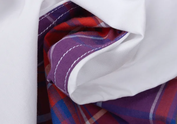 GANRYU Check Mesh Switching Long Sleeve Shirt K-167367_016