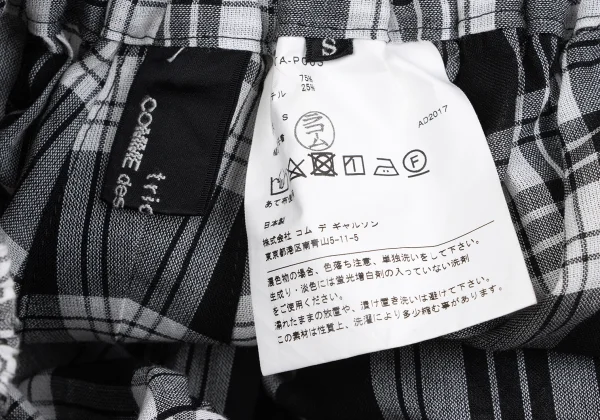 tricot COMME des GARCONS See-through Check Dropped Crotch Pants K-167369_014
