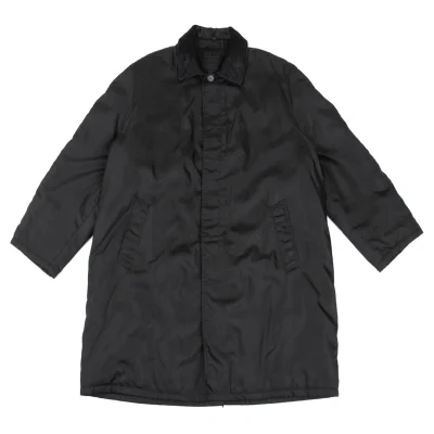 PRADA Unborn Calf Collar Nylon Balmacaan Coat