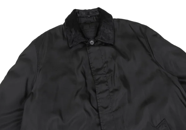 PRADA Unborn Calf Collar Nylon Balmacaan Coat K-167372_002