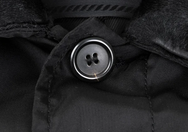 PRADA Unborn Calf Collar Nylon Balmacaan Coat K-167372_005