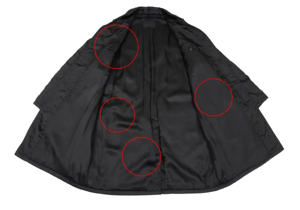 PRADA Unborn Calf Collar Nylon Balmacaan Coat K-167372_011