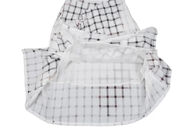 Y's Cotton Cupra Bleached Check Skirt K-167374_011