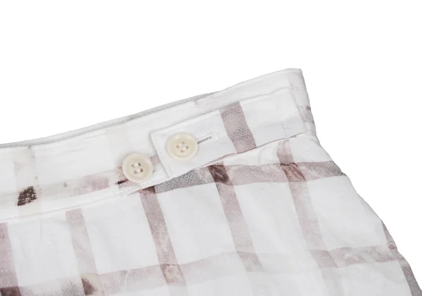 Y's Cotton Cupra Bleached Check Skirt K-167374_014