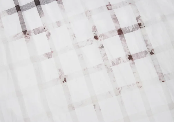 Y's Cotton Cupra Bleached Check Skirt K-167374_015