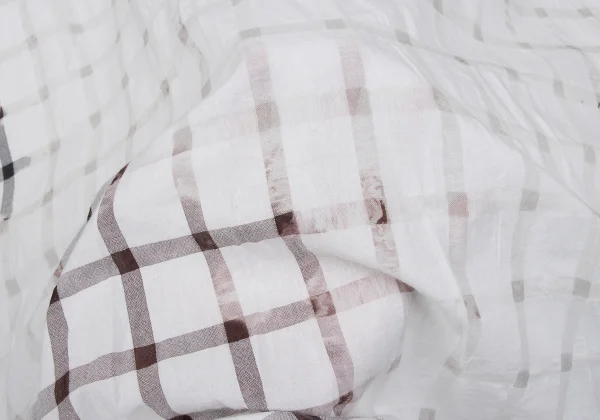 Y's Cotton Cupra Bleached Check Skirt K-167374_016