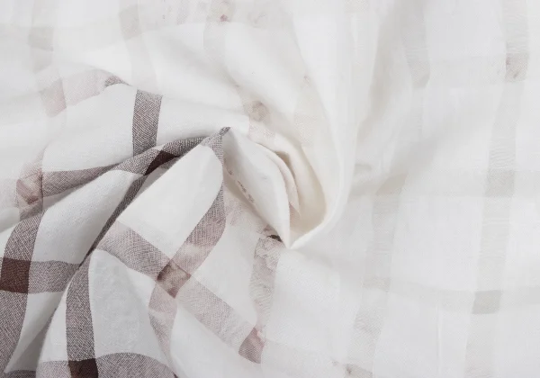 Y's Cotton Cupra Bleached Check Skirt K-167374_017