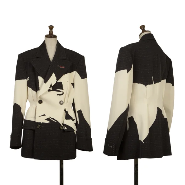 Maison Martin Margiela Dart Design Gradient Double Jacket Black,White 36 K-167375_001