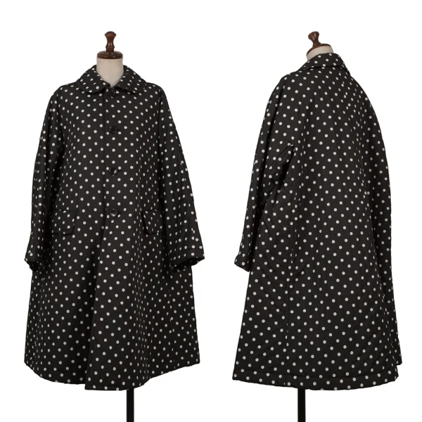 COMME des GARCONS Poly Padded Dot Flare Coat Black,White XS K-167379_001