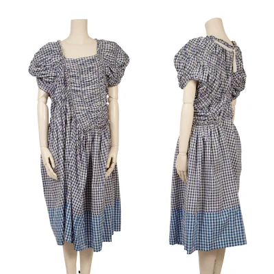 tricot COMME des GARCON Gathered Design Gingham Check Dress