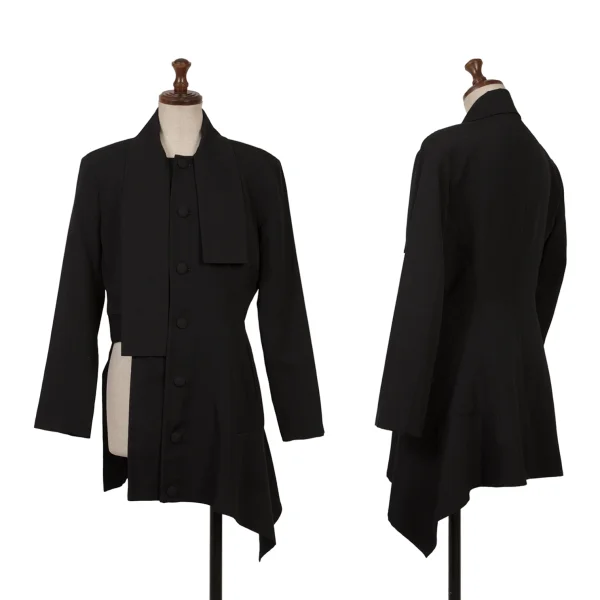 ヨウジヤマモト ファムYohji Yamamoto FEMME ウールストールネックジャケット 黒S