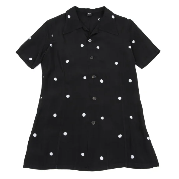Y's Rayon Poly Dot Open-collar Short Sleeve Shirt K-167385_002