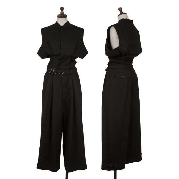 COMME des GARCONS Double Belt Sleeveless Overalls Black S-M K-167386_001