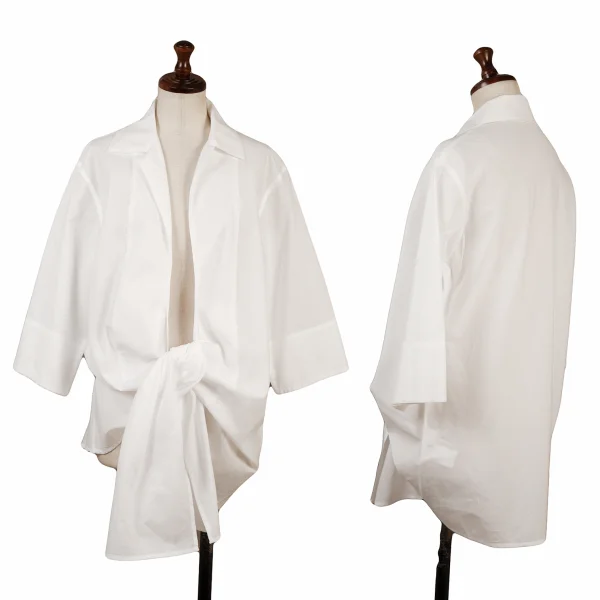 ヨウジヤマモト ノアールYohji Yamamoto NOIR ボタンレスドレープシャツ 白2