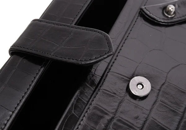 Jean Paul GAULTIER Crocodile Emboss Box Hand Bag K-167395_009