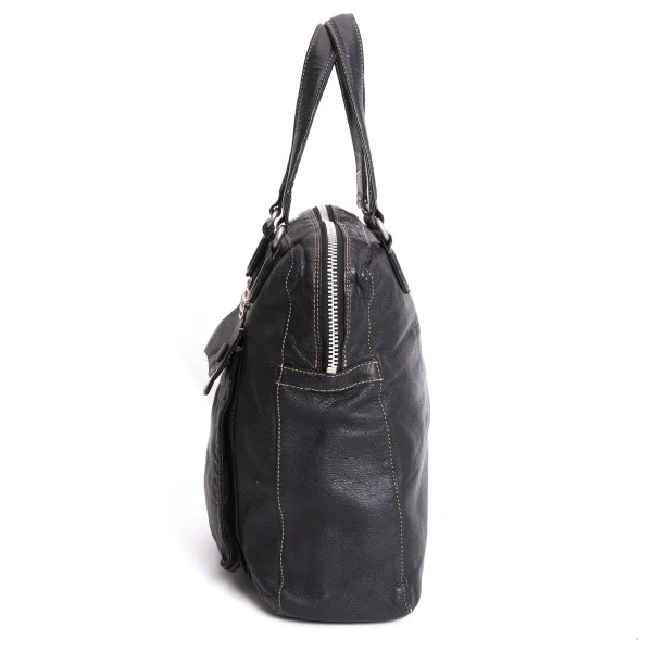 Jean Paul GAULTIER Metal Plate Leather Mini Hand Bag K-167396_004