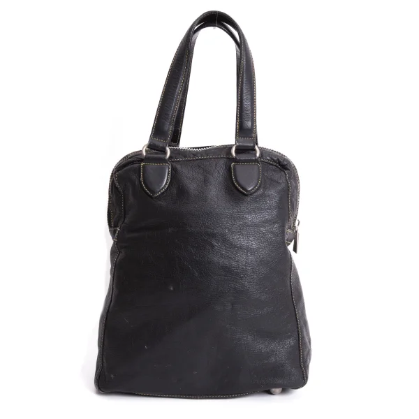 Jean Paul GAULTIER Metal Plate Leather Mini Hand Bag K-167396_006
