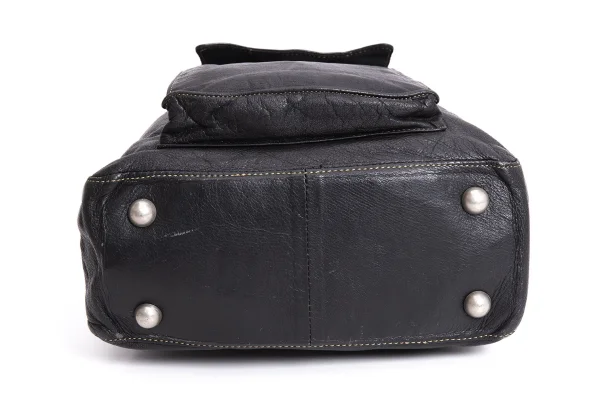 Jean Paul GAULTIER Metal Plate Leather Mini Hand Bag K-167396_010